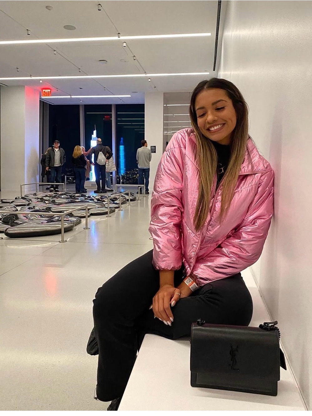 Metallic Pink Puffer Jacket - Women's Lightweight Coat